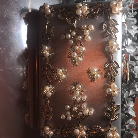 Chichitop pearl beaded evening clutch bridal wedd - Picture 4 of 8